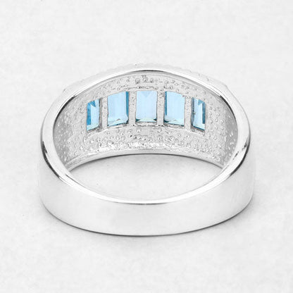 1.75 Carat Genuine Blue Topaz .925 Sterling Silver Ring