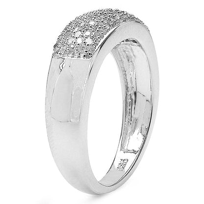 0.49 Carat Genuine White Diamond .925 Sterling Silver Ring