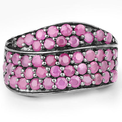 2.33 Carat Genuine Ruby .925 Sterling Silver Ring
