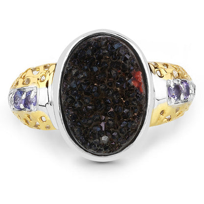 4.74 Carat Genuine Multi Stones .925 Sterling Silver Ring