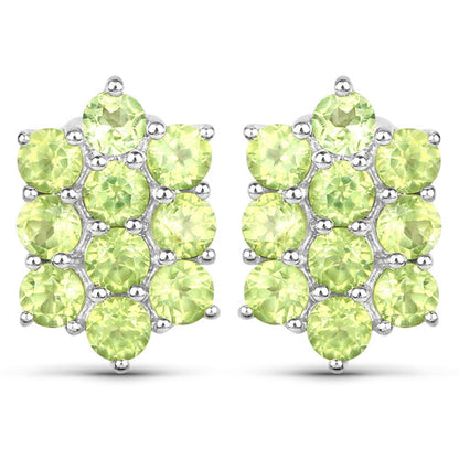 6.80 Carat Genuine Peridot .925 Sterling Silver 3 Piece Jewelry Set (Ring, Earrings, and Pendant w/ Chain)
