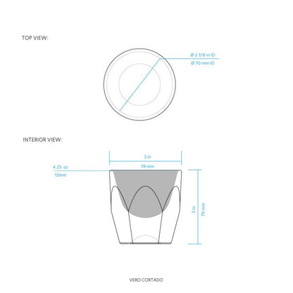 Vero Cortado Glass (4.25oz) - Smoke