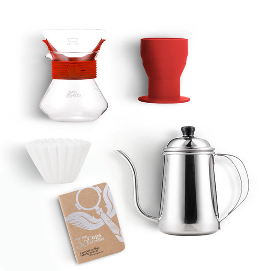 Kalita Wave SUP Coffee Brewing Kit, Size 185, Red