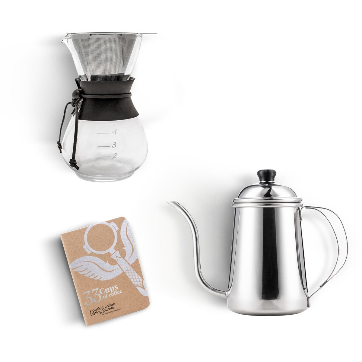 Yama Glass Drip Pot Kit, 4 Cup with Heat Sleeve